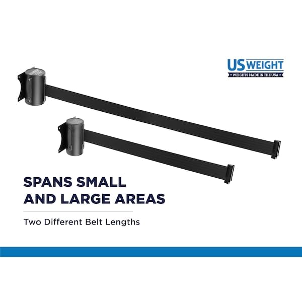 US Weight U2501 Wall Mount with Retractable Belt – 13' Black - color: Black, size: 13'