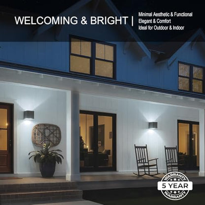 Led Wall Sconce Light, Modern Outdoor Lights for House, Led Wall Lights for Bedroom, 20W Adjustable Up&Down Lighting/Waterproof Matt Black Aluminium/ 6500K,1 Pack - color: 6500K 1 Pack