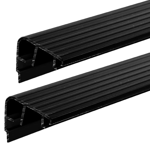 2 Pcs 72" L Fixed Vinyl Sill Threshold Cap 1-3/8 Inches High, Black - color: Black, size: 1-3/8,72 Inch