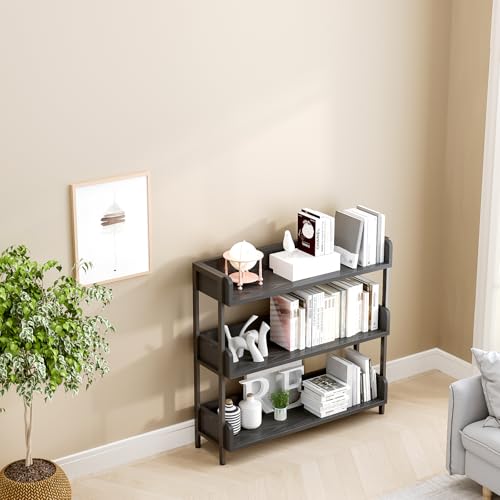 OSCHF Wide Open Shelf Bookcase, 3-Tier, Full Black - color: Black, size: 3-Tier