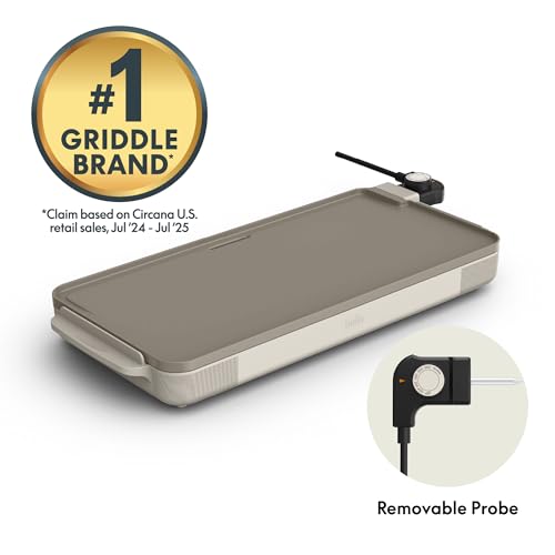 bella 12 x 22 Electric Ceramic Nonstick, Nontoxic Griddle, Oatmilk - color: Oatmilk