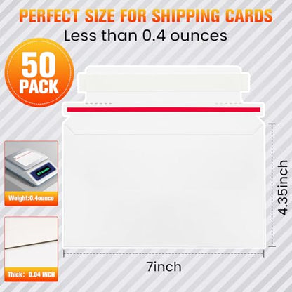 50 Pack Rigid Mailers, 7"x4.35" Premium Trading Card Shipping Envelopes - size: 50 Pack