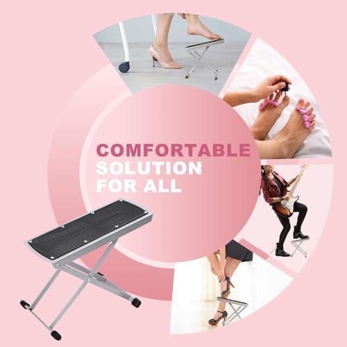 Pedicure Foot Rest, Non-Slip Foot Stand with Toe Separator, Black - color: Black