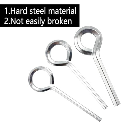 12PCS 1/8 Inch Standard Hex Dogging Key with Full Loop, Silver Metal Wrench Door Key for Push Bar Panic Exit Devices, Fix, Install - size: 1/8 Inch