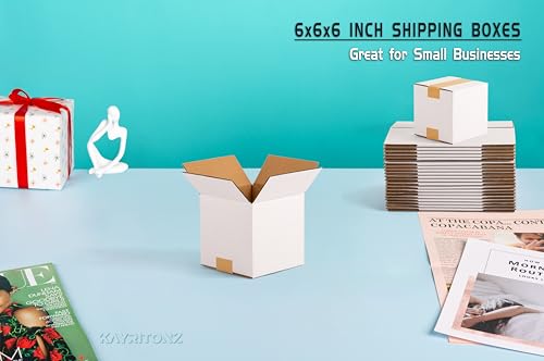 6x6x6 inch Small Shipping Boxes, 6 x 6 White Box, 15 Pack - size: 6x6x6-inch 15-Pack