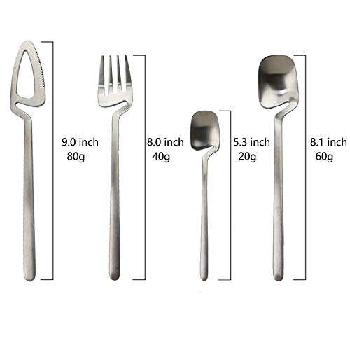 JASHII Silverware Set Satin Finish 24-Piece Stainless Steel Flatware Set Kitchen Utensil Set Service for 6 Tableware Cutlery Set Dishwasher Safe (Matte Rose Gold) - color: Rose gold 24pcs, size: service 6