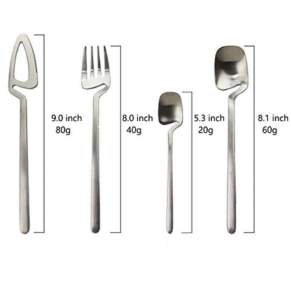 JASHII Silverware Set Satin Finish 24-Piece Stainless Steel Flatware Set Kitchen Utensil Set Service for 6 Tableware Cutlery Set Dishwasher Safe (Matte Rose Gold) - color: Rose gold 24pcs, size: service 6