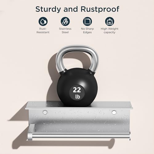 FORIOUS Wall Mount Paper Towel Holder with Shelf, Stainless Steel - color: Sliver
