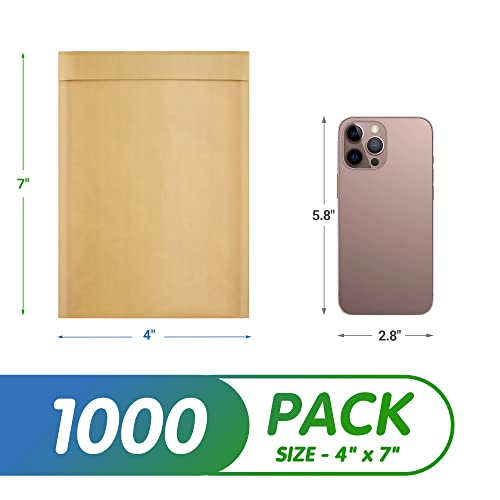 Kraft Bubble Mailers 4 x 7 Inch Natural Brown, Padded Envelopes Self Seal, Pack of 1000, Bubble Lined Kraft Paper Mailing Envelopes for Shipping - color: Brown, size: 4" x 7" / 1000 Pack