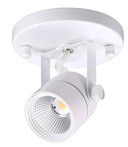 CLOUDY BAY LED Flush Mount Ceiling Spot Light,CRI90+ 8W 600lm 3000K Warm White Dimmable,Adjustable Tilt Angle Ceiling Light Fixture,White Finish - color: White | 3000K