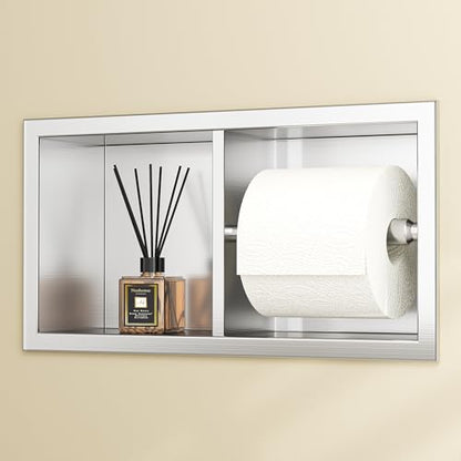 Neodrain Brushed Recessed Toilet Paper Holder,for Standard/Mega Roll - color: Brushed