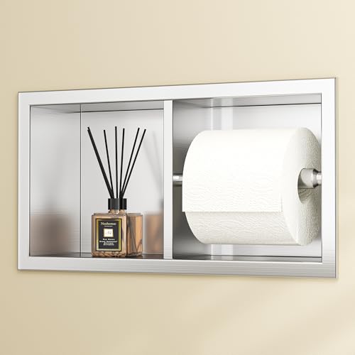 Neodrain Brushed Recessed Toilet Paper Holder,for Standard/Mega Roll - color: Brushed