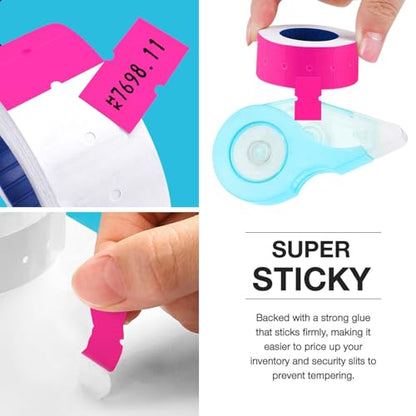 30 Rolls 15000pcs White Price Gun Labels for Mx-5500 Labeller White Pricemarker Stickers Plus 3 Piece Refill Ink Rolls (Rose) - color: Rose