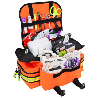 Lightning X Small Medic First Responder EMT Trauma Bag Stocked First Aid Trauma Fill Kit A - color: Fluorescent Orange