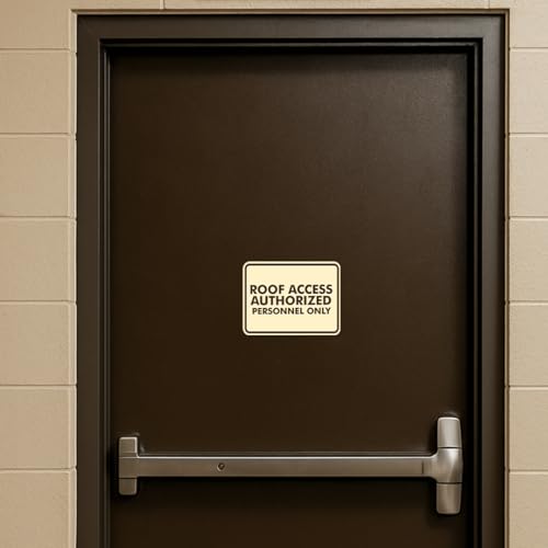 Classic Framed Roof Access Authorized Personnel Only Sign (Blue) - Small - color: Blue, size: Small (4" x 6")