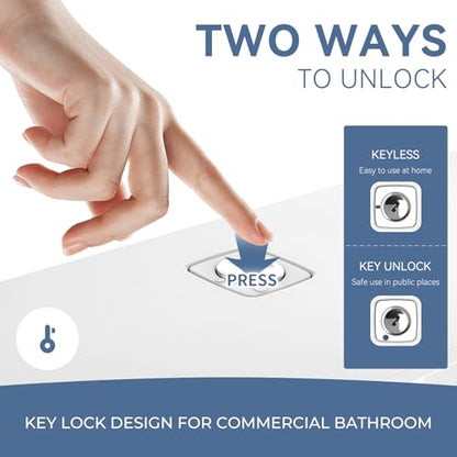 Commercial Paper Towel Dispenser Wall Mount C-Fold Multifold Trifold Hand Towels Dispenser for Bathroom, Two Key Lock Design No-Drilling Adhesive & Screws Included, ABS Built, White-PN6012 - color: White-pn6012