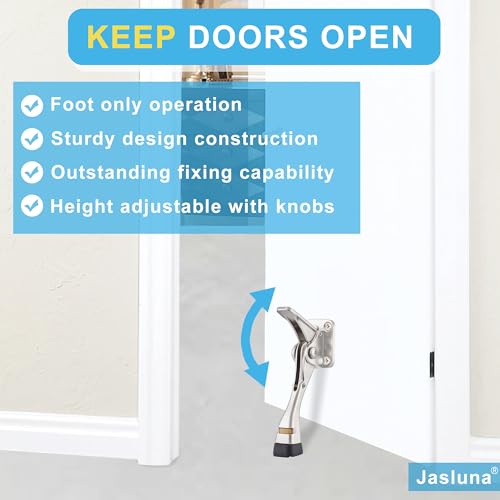 Kickdown Door Stopper for Bottom of Door, Satin Nickel, 4 Pack - color: ‎Satin Nickel