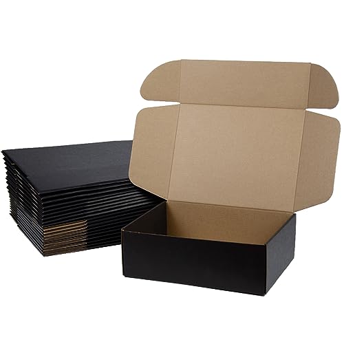 12x9x4 Inches Shipping Boxes Pack of 20, Packaging Corrugated Cardboard Mailer Boxes for Small Bussiness, Black - size: 12 x 9 x 4 inch - 20 Pack