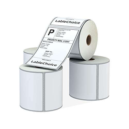4 Rolls 450 Labels 4x6 3-Proof Direct Thermal Shipping Labels Used with Zebra 2844 ZP450 ZP505 ZP500 GK420D GX420 Rollo MUNBYN, LabelChoice 1" Core Permanent Adhesive Sticker Label Made for FedEx UPS - color: 4"x6"-1800 Labels