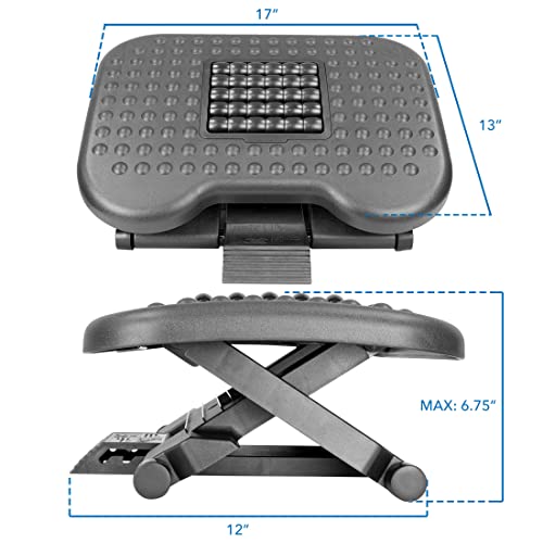 Mount-It! Foot Rest Under Desk with Massage Rollers & Foot Pedal Height
