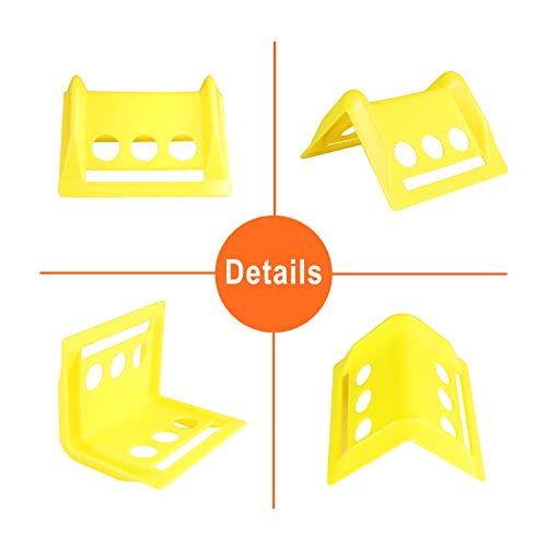 ENJ 20 Pack Flatbed Edge Protector, Edge Corner Tie Down Protector for Up to 4 Inch Straps, Protects Cargo Edges, Flatbed Accessories Plastic Protector (yellow)