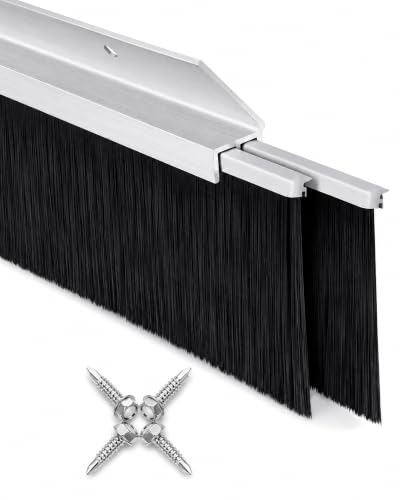 4 Pack Garage Door Side Seal, 45° Double-Row Brush Sweep, 13.1 FT