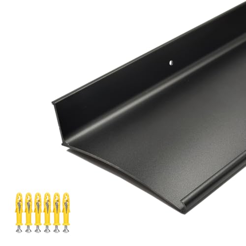 Aluminum Door Rain Drip Guard,Drip Edge for Exterior Doors Window Top - color: Black, size: 55.1×5.12 in 1pc -B