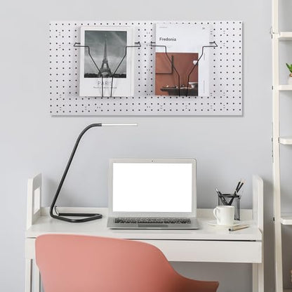 Wonderjune 4 Pcs Expandable Literature Display for Pegboard, Black - color: Black