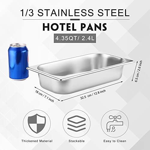 Thenshop 10 Pack Stainless Steel Steam Table Pans - color: Standard, size: 1/3 Size-2.5 Inch Deep