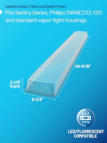 KASTLITE 4ARS15 Vapor Tight Light Fixture Cover Replacement, Pack of 4 - size: ALP-4ARS15
