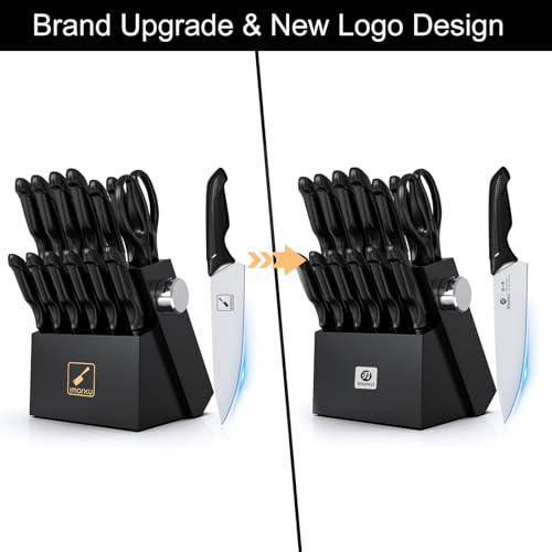 imarku 14-Piece Japanese High-Carbon Stainless Steel Knife Set, Black - color: Black, size: 14 Pcs