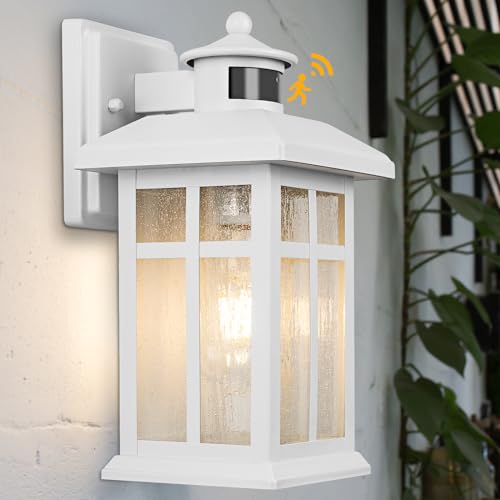 Brilvibera Dawn to Dusk Motion Sensor Exterior Wall Light Fixtures - color: White, size: 12 inches