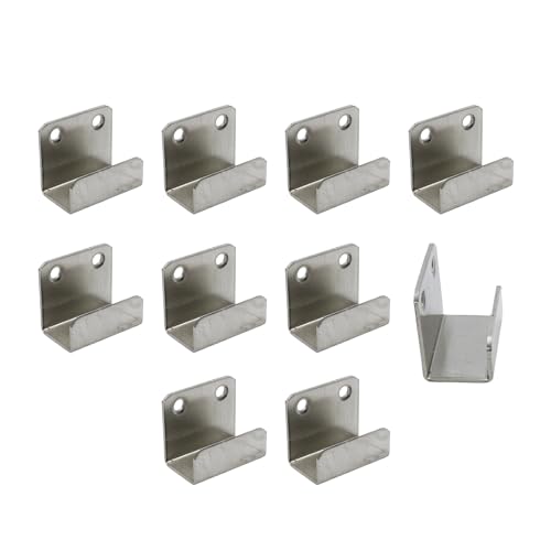 Coshar 10Pcs Heavy Duty Wall Mount Bracket Hook, 21mm Inner Width - size: 21mm Inner Width(SIlver)