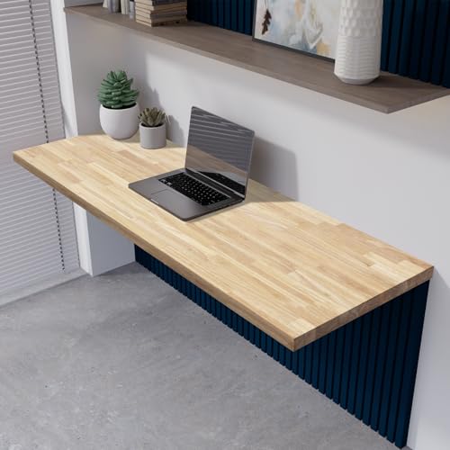 Howizz Butcher Block Countertop 60 x 25 x 1.5 in Thick - Hevea Unfinished Solid Wood Table Top, Wood Countertop for Desk Top, Workbench Top, Kitchen Countertop - size: 60"L x 25"W x 1.5"Th