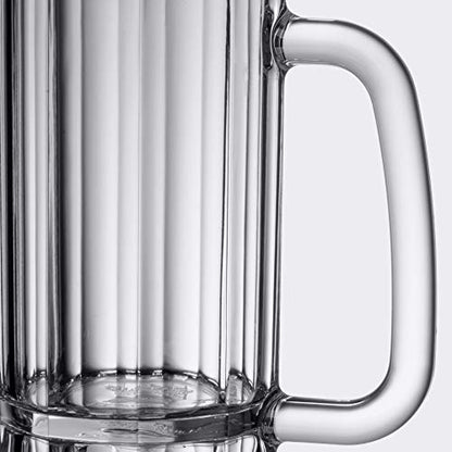 G.E.T. 00086-1-SAN-CL Shatter-Resistant Plastic Beer Mug / Stein, 16 Fluid Ounce, BPA Free (Pack of 12),Clear - size: 16 Ounce, style: Set of 12