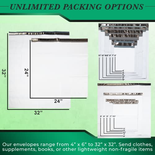 1000 Pack Secure Seal White Poly Mailers Shipping Bags - Safe Shipping with 9x12 Mailers Poly Bags - E-Commerce Poly Bags for Shipping - Self Sealing 2 Mil Poly Shipping Envelopes - size: 9" x 12" (1000 Pack)