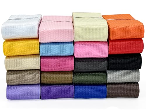 2" Colored Wide Webbing Straps 40yd for Lawn Chair,Bag &Sewing - color: Mixed 20 Colors