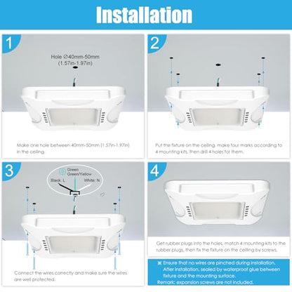 LED Gas Station Canopy Light, 150W/120W/90W, 100-277V, 21000LM - size: 1 Pack 150W
