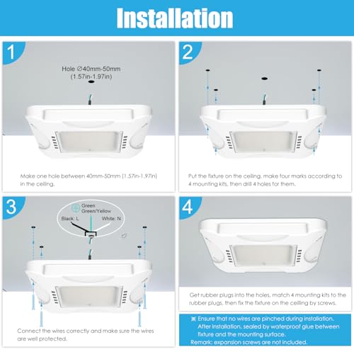 3 Pack LED Gas Station Canopy Light, 150W/120W/90W, 100-277V, 21000LM - size: 3 Pack 150W