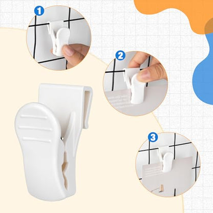 Starry 25 PCS Grid Wall Accessory Hooks Siding Clips to Hang Things Wall - color: White