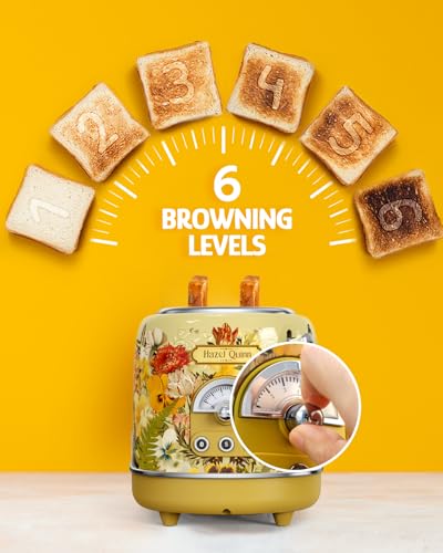 Hazel Quinn X Eduardo Recife 2-Slice Retro Toaster 6 Browning Levels Floral - color: Floral Printed