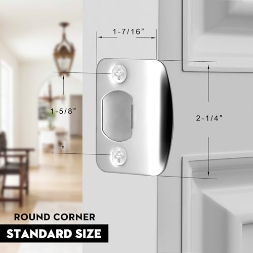Door Strike Plate for Interior Doors, Polished Chrome, 1 Pack - color: Polished Chrome, size: 1 Pack