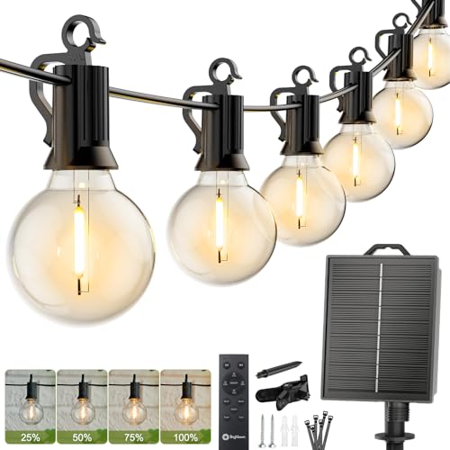 Brightown 37FT Solar String Lights Outdoor, IP65 Waterproof, Remote, Timer - size: 37Ft