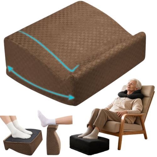Foot Rest Under Desk with Rocking Base | Brown Checkered Pattern - color: Brown Checkered Pattern, size: 12.6" L x 15" W x 6.1"