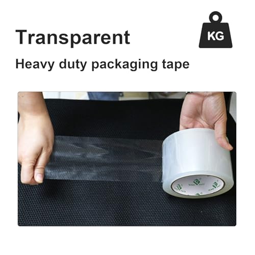 BOMEI PACK Heavy Duty Transparent Packing Tape,6 Rolls with Refillable Dispenser,Industrial Grade Packaging Tape for Shipping Moving Sealing,1.88 inches x 55 Yards Per Roll