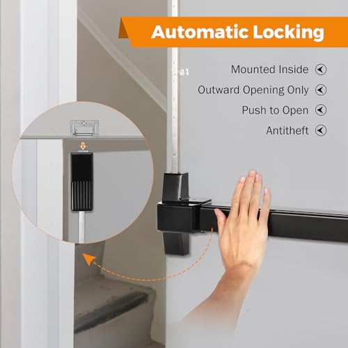 BEAMNOVA Vertical Rod Panic Bar Exit Device Door Push Bar, 32 Inch Black - color: Black, size: 32 Inch
