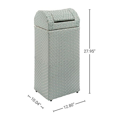 happimess Darla 13 Gal Outdoor Trash Can Swing Top, Mint Blue/White - color: Mint Blue/White, size: 13 Gallons