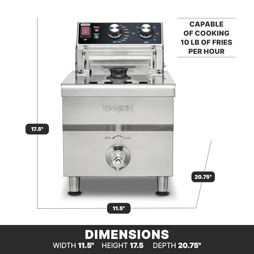 Waring Deep Fryer with 10 lb Capacity & Variable Temperature Control - size: 10lb Deep Fryer