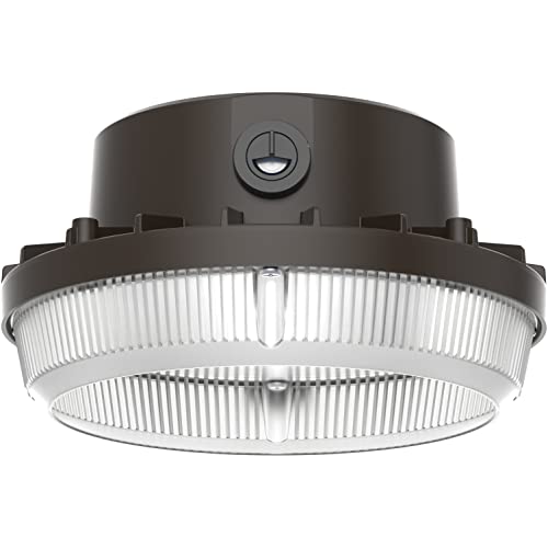 Lithonia Lighting BarnGuard LED Barn Light, Dusk to Dawn Outdoor Lighting, 4000K Cool White, Wall or Pole Mountable Yard Light Fixture, 120V, Aluminum, Dark Bronze - size: 4000 Lumens, style: 4000K Cool White Light