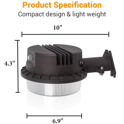 LED Barn Light Dusk to Dawn with Photocell, 55W 7500LM 5000K Daylight, 500W Incandescent/200W HID Replacement, Weather Resistant Outdoor Security Light for Yard, Garage, Farm, Porch - color: Barn Light - 55W